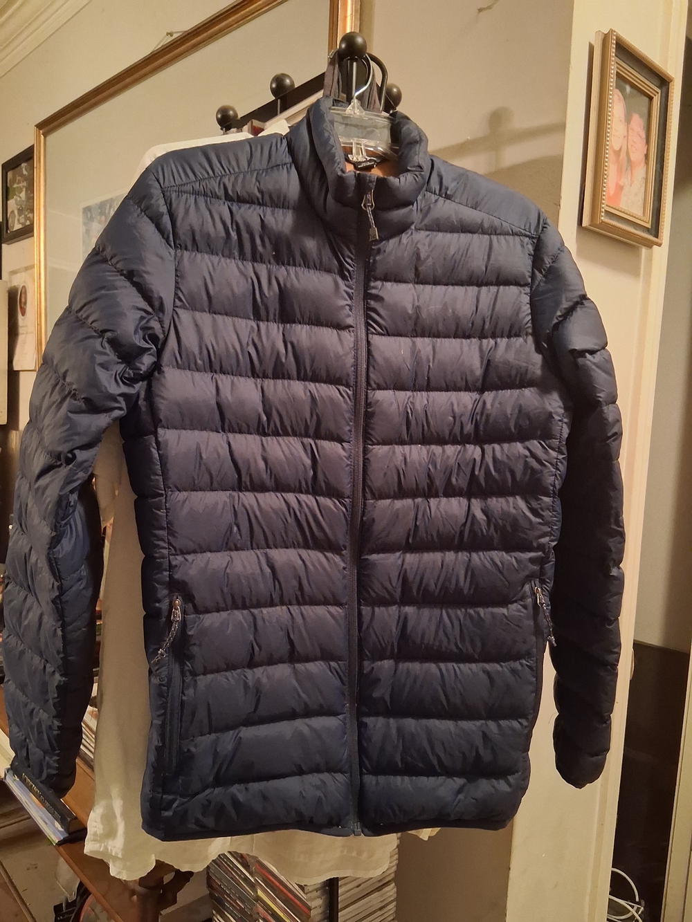 Eddie Bauer,Men's Navy Quilted Puffer Jacket – Lightweight Cold-Weather Layer,S.